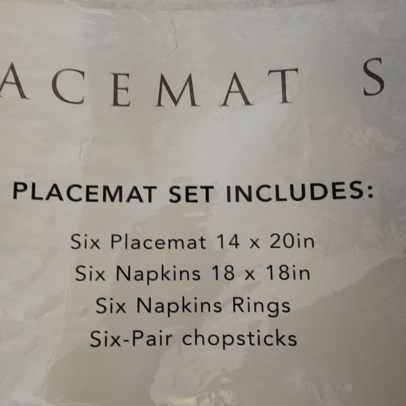 Asian Inspired Placemat & napkin set with chopsticks (6) - Picture 4 of 6